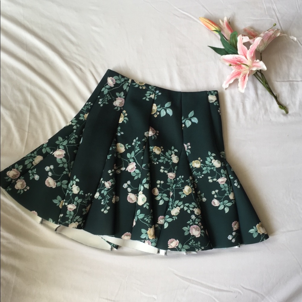 Floral Godet Skirt